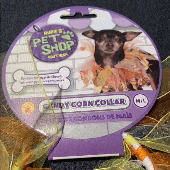 Rubie's 580160-M-L Fancy Candy Corn Pet Collar Medium/Large Great for Halloween - Picture 2 of 3
